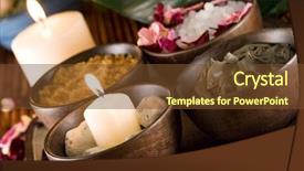  Presentation with accessories - Presentation theme having spa accessories scented stones mud background and a tawny brown colored foreground