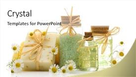  Presentation with bowl of aroma spa - Beautiful PPT theme featuring spa and aroma therapy setting backdrop and a white colored foreground