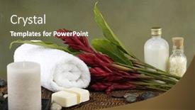  Presentation with orchids - Presentation theme featuring spa-and-bath-with-orchids background and a tawny brown colored foreground