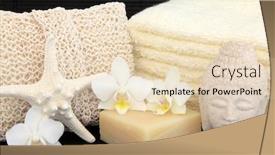  Presentation with orchids - Audience pleasing presentation design consisting of spa-and-bathroom-accessories backdrop and a lemonade colored foreground