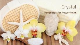  Presentation with sea shells - Beautiful slide deck featuring spa-and-bathroom-setting backdrop and a cream colored foreground
