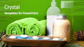  Presentation with skincare and body care spa - Beautiful slides featuring spa and body care composition backdrop and a shamrock green colored foreground