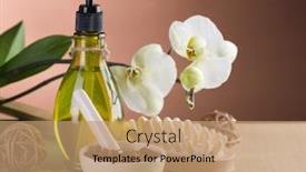  Presentation with treatment - Colorful presentation enhanced with spa-and-body-care-treatment backdrop and a coral colored foreground