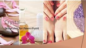  Presentation with health care wellness - Beautiful presentation theme featuring spa-and-recreation-collage-rejuvenation backdrop and a lemonade colored foreground