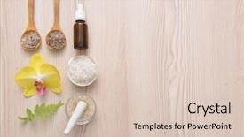  Presentation with green life - Colorful presentation enhanced with spa and wellness still life backdrop and a  colored foreground