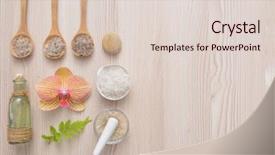  Presentation with handmade spa bath soap - Audience pleasing slide set consisting of spa and wellness still life backdrop and a  colored foreground