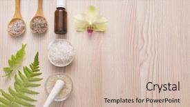  Presentation with handmade spa bath soap - Amazing PPT theme having spa and wellness still life backdrop and a soft green colored foreground