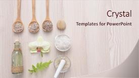  Presentation with green life - Colorful presentation theme enhanced with spa and wellness still life backdrop and a lemonade colored foreground