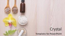  Presentation with handmade spa bath soap - Slide set having spa and wellness still life background and a lemonade colored foreground