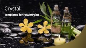  Presentation with spa stones leaves - Presentation theme with spa-and-zen-concept-yellow background and a black colored foreground