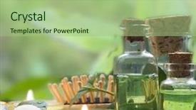  Presentation with salt - Presentation theme featuring spa arrangement in green background and a mint green colored foreground