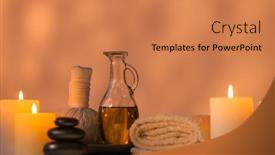  Presentation with spa meditation - Amazing slide set having spa-background-composition-massage-oriental backdrop and a coral colored foreground