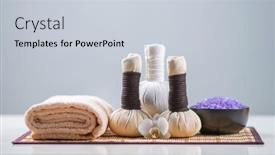  Presentation with spa meditation - Beautiful PPT layouts featuring spa-background-composition-massage-oriental backdrop and a lemonade colored foreground