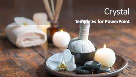  Presentation with spa meditation - PPT layouts with spa-background-towel-candles-flowers background and a tawny brown colored foreground