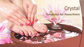  Presentation with beautiful flowers border floral design - Amazing slide set having spa background with a beautiful backdrop and a cream colored foreground