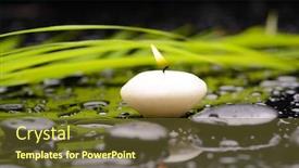  Presentation with frangipani flowers - Presentation design featuring spa-background-with-frangipani-flowers background and a tawny brown colored foreground