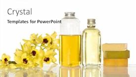  Presentation with soap - Beautiful theme featuring spa background with massage oil soap yellow branch orchid backdrop and a white colored foreground