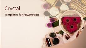  Presentation with oils - Presentation theme featuring spa background with sea salt background and a lemonade colored foreground