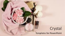  Presentation with oils - PPT theme enhanced with spa background with sea salt background and a lemonade colored foreground