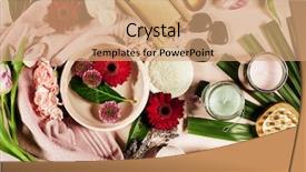  Presentation with oils - Amazing slide set having spa background with sea salt backdrop and a coral colored foreground