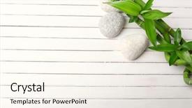  Presentation with bamboo - Presentation design enhanced with spa bamboo on wooden background background and a cream colored foreground
