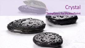  Presentation with spa stones leaves - Theme enhanced with spa basalt stones and green background and a sky blue colored foreground