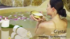  Presentation with spa - Beautiful presentation featuring spa centre taking milk bath backdrop and a yellow colored foreground