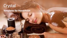  Presentation with weird spa - Slide deck enhanced with spa chocolate mask luxury spa background and a coral colored foreground