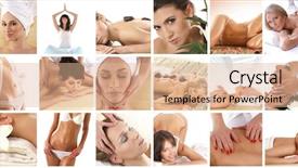  Presentation with interpret the following pictures - Slide set consisting of spa collage made of many background and a coral colored foreground