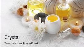  Presentation with spa - PPT theme enhanced with spa composition and treatments background and a light gray colored foreground