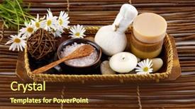  Presentation with elements - Audience pleasing presentation design consisting of spa composition made of and other elements backdrop and a tawny brown colored foreground