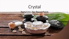  Presentation with white candles - Beautiful slide deck featuring spa composition of stones candles and a rose isolated on white backdrop and a white colored foreground