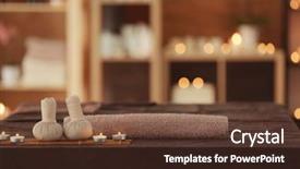  Presentation with spa - Beautiful PPT layouts featuring spa composition on blurred background backdrop and a tawny brown colored foreground