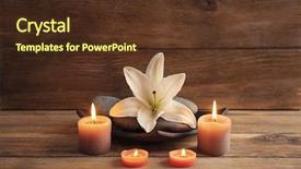  Presentation with spa - Slide set featuring spa composition on wooden background background and a tawny brown colored foreground