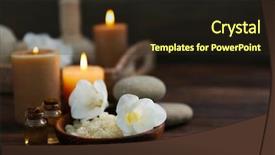  Presentation with flicking candles - Theme having spa composition with alight candles background and a wine colored foreground