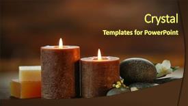  Presentation with candles - Theme consisting of spa composition with candles background and a tawny brown colored foreground