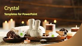  Presentation with spa salon - PPT theme having spa composition with candles background and a wine colored foreground
