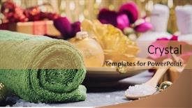  Presentation with decoration - Theme featuring spa composition with christmas decoration background and a  colored foreground