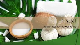  Presentation with coconut milk - PPT layouts having spa composition with coconut milk background and a coral colored foreground