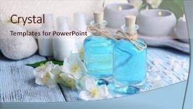  Presentation with jasmine - Slide set with spa composition with jasmine flowers background and a lemonade colored foreground