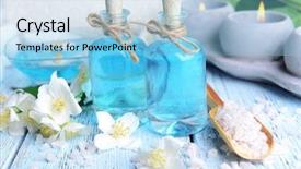  Presentation with jasmine - Audience pleasing presentation design consisting of spa composition with jasmine flowers backdrop and a light blue colored foreground