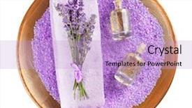  Presentation with oils - Presentation theme consisting of spa composition with lavender essential background and a light blue colored foreground