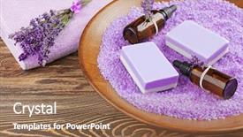  Presentation with oils - Slides consisting of spa composition with lavender essential oils closeup background and a violet colored foreground