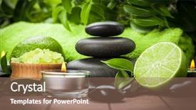 Presentation with lime - Colorful PPT layouts enhanced with spa composition with lime stones backdrop and a coral colored foreground