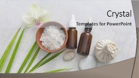  Presentation with purple orchids pink flowers orchid - Presentation design with spa composition with orchid flowers background and a light gray colored foreground