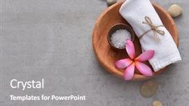  Presentation with frangipani flowers - Presentation design enhanced with spa composition with pink frangipani background and a gray colored foreground