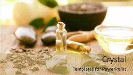  Presentation with composite material glass fiber - Slides enhanced with spa composition with tea oil background and a yellow colored foreground