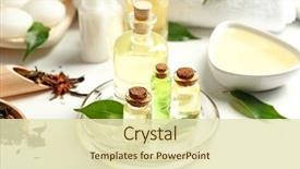  Presentation with tea - Slides consisting of spa composition with tea tree background and a soft green colored foreground