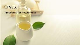  Presentation with palm oil seeds of tree - Slides with spa composition with tea tree background and a lemonade colored foreground
