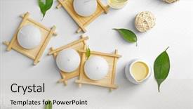  Presentation with tea - Presentation design having spa composition with tea tree background and a soft green colored foreground